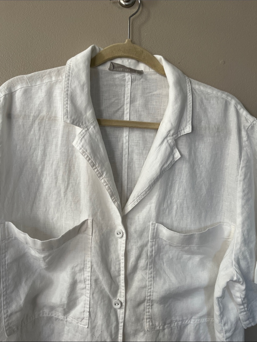 Everlane Linen Workwear short sleeve button down shirt size XL white - Picture 3 of 12